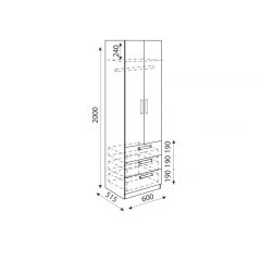 Дуглас (подростковая) М04 Шкаф с ящиками | фото 3